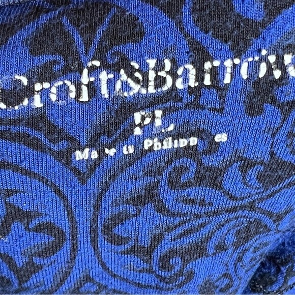 Croft & Barrow royal blue and black asymmetrical tunic top size petite large - Picture 4 of 5